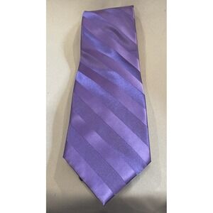 Stacy Adams Mens OS Necktie Purple Diagonal Striped Signature Gold Silk